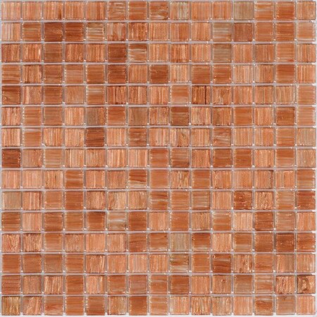 APOLLO TILE Celestial 12 in. x 12 in. Glossy Copper Brown Glass Mosaic Wall and Floor Tile 20 sqft/case, 20PK APLST88BR603A